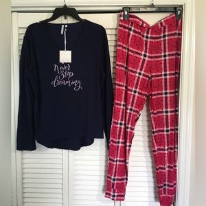 Pajama set. “Never Stop Dreaming”